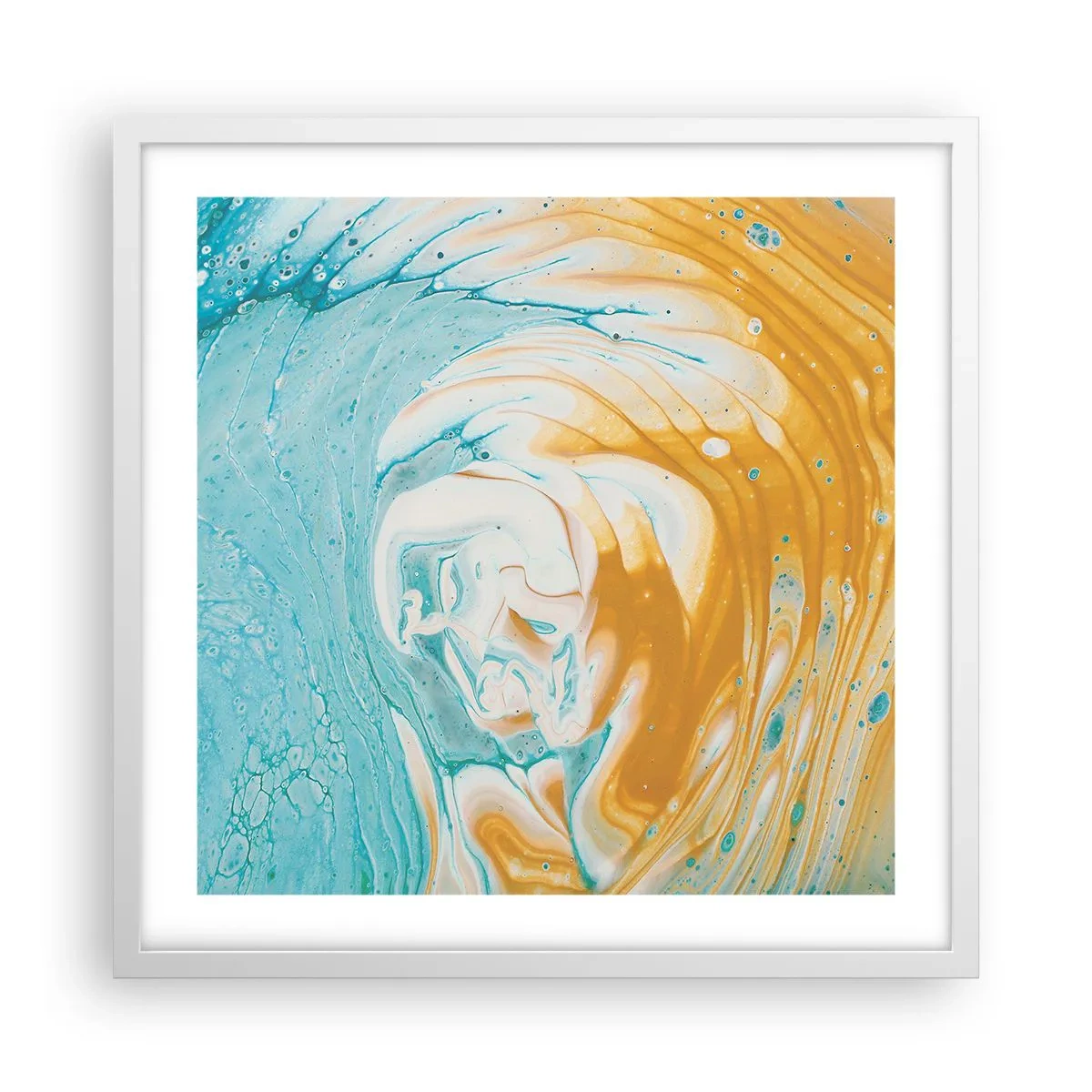 Affiche dans un cadre blanc - Poster - Tourbillon pastel - 50x50 cm