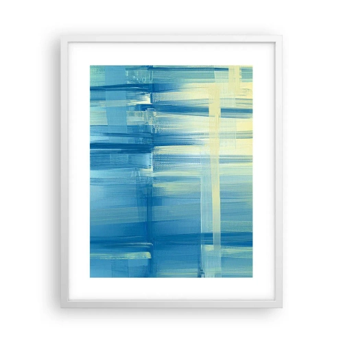 Affiche dans un cadre blanc - Poster - Composition en turquoise - 40x50 cm