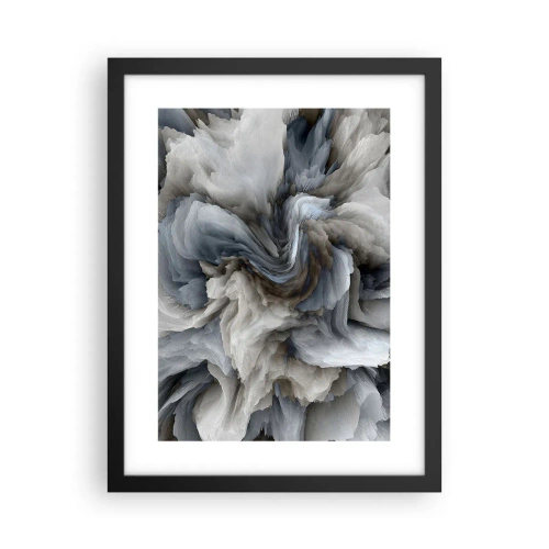 Affiche dans un cadre noir - Poster - Pierre et fleur - 30x40 cm