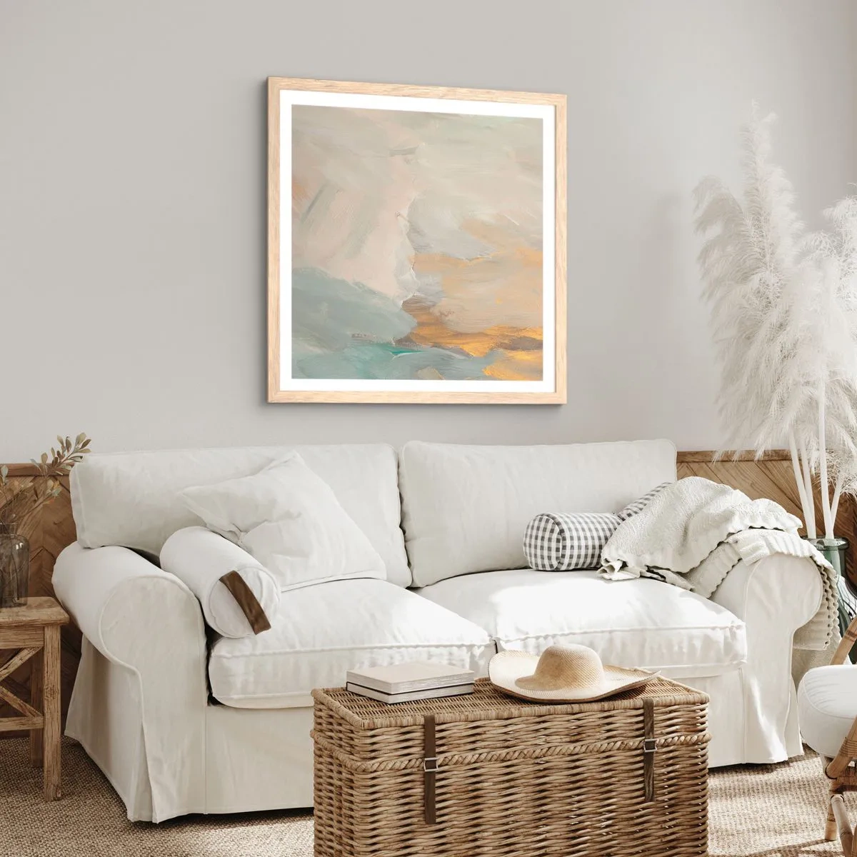 Affiche dans un chêne clair - Poster - Abstraction – le pays de la douceur - 30x30 cm