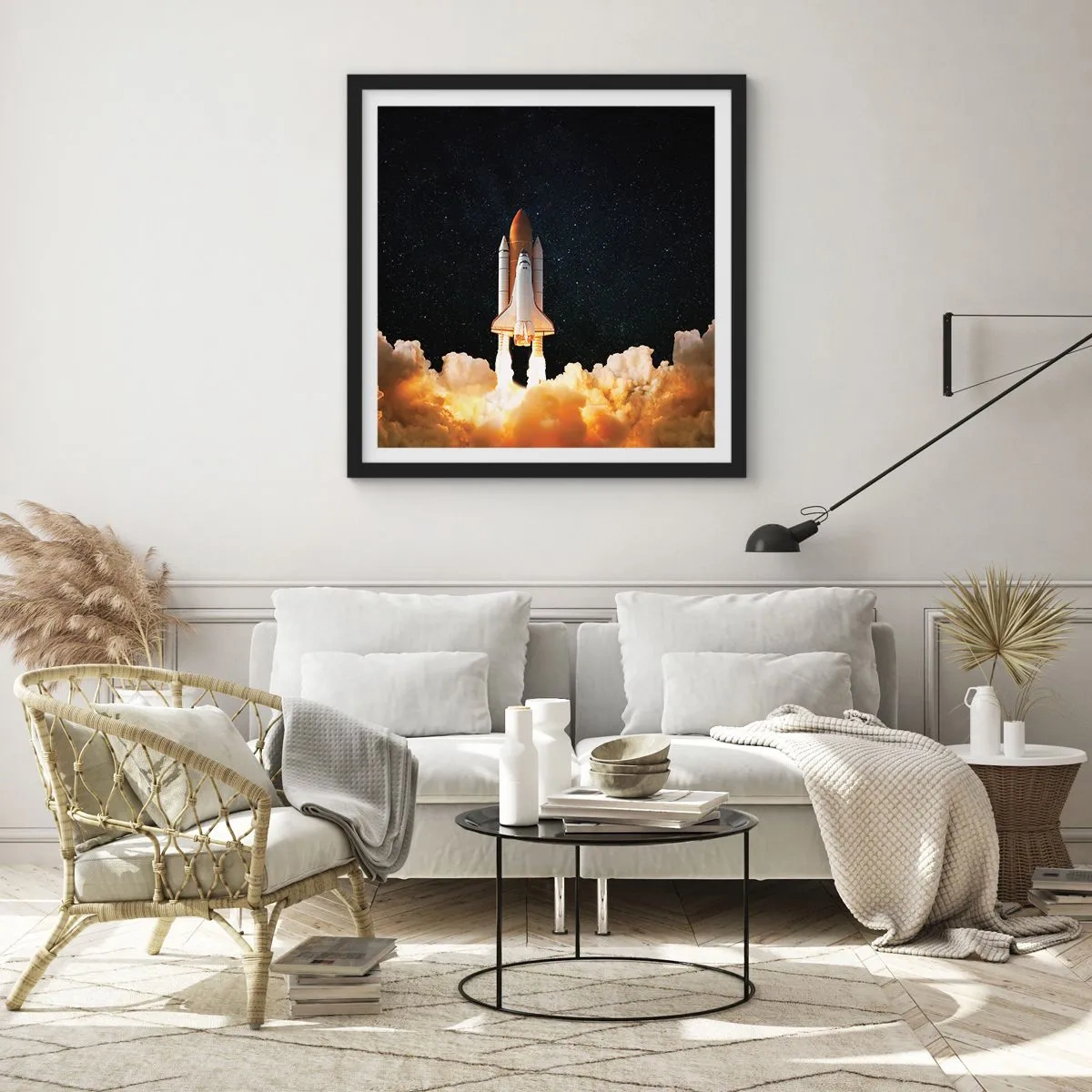 Affiche dans un cadre noir - Poster - Ad astra! - 60x60 cm