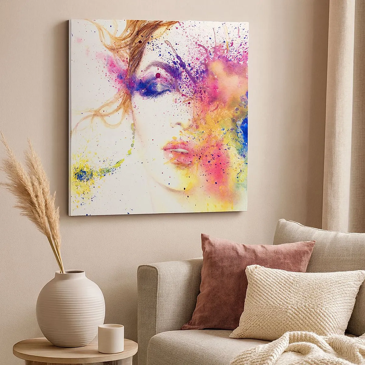 Impression sur toile - Image sur toile - Vertiges arc-en-ciel - 30x30 cm