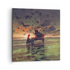Impression sur toile - Image sur toile - Concert pour piano et vagues - 70x70 cm