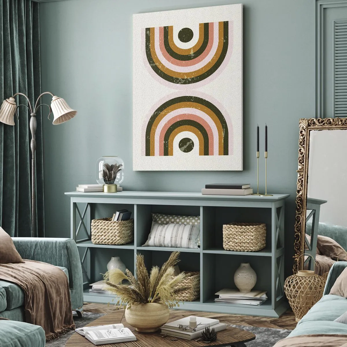 Impression sur toile - Image sur toile - Abstraction jumelle - 55x100 cm