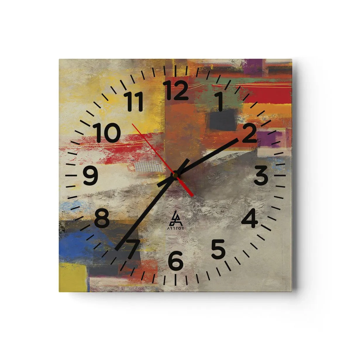 Horloge murale - Pendule murale - Géométrie des couleurs - 30x30 cm