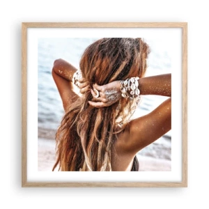 Affiche dans un chêne clair - Poster - La soeur de l'eau et du soleil - 50x50 cm