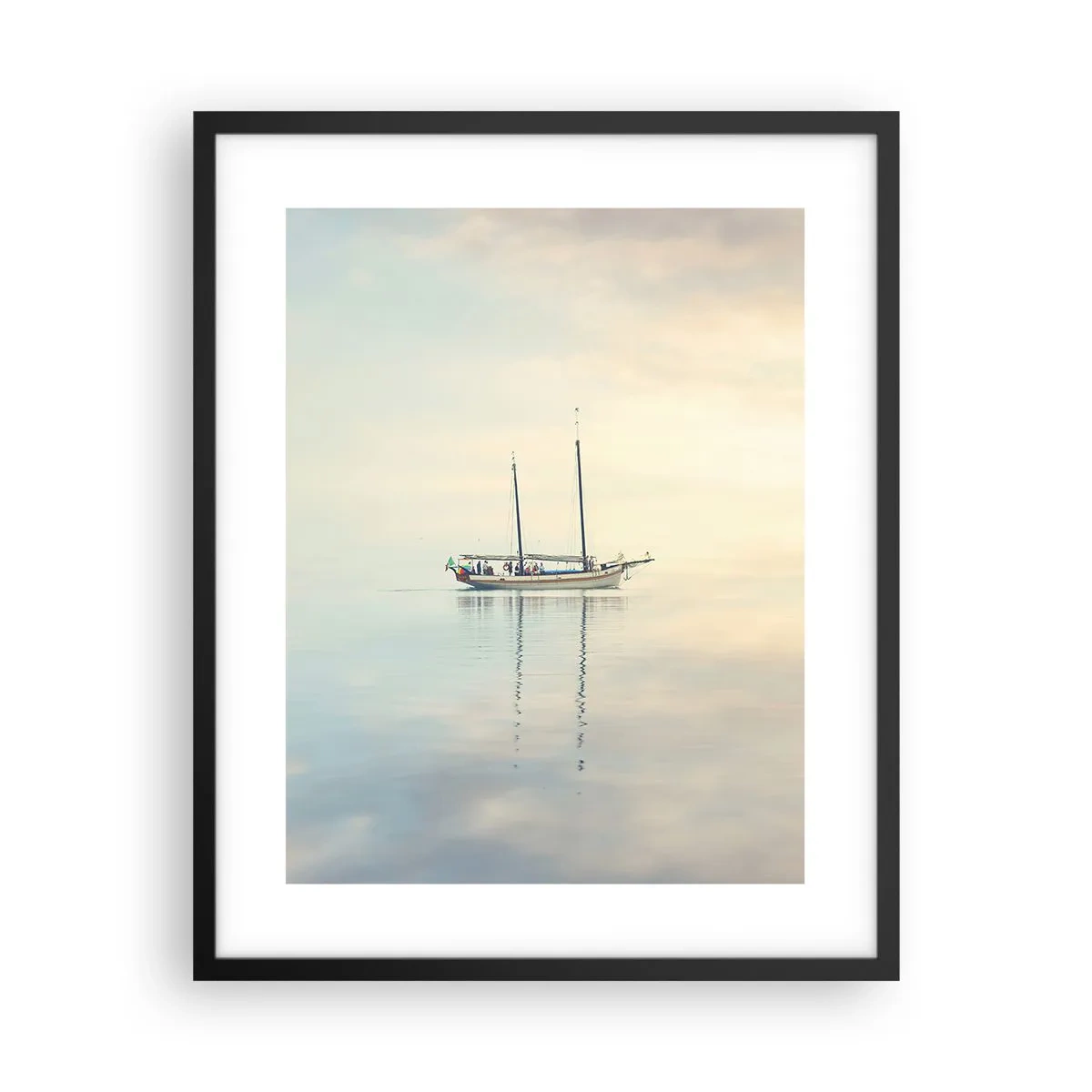 Affiche dans un cadre noir - Poster - Dans une mer de silence - 40x50 cm