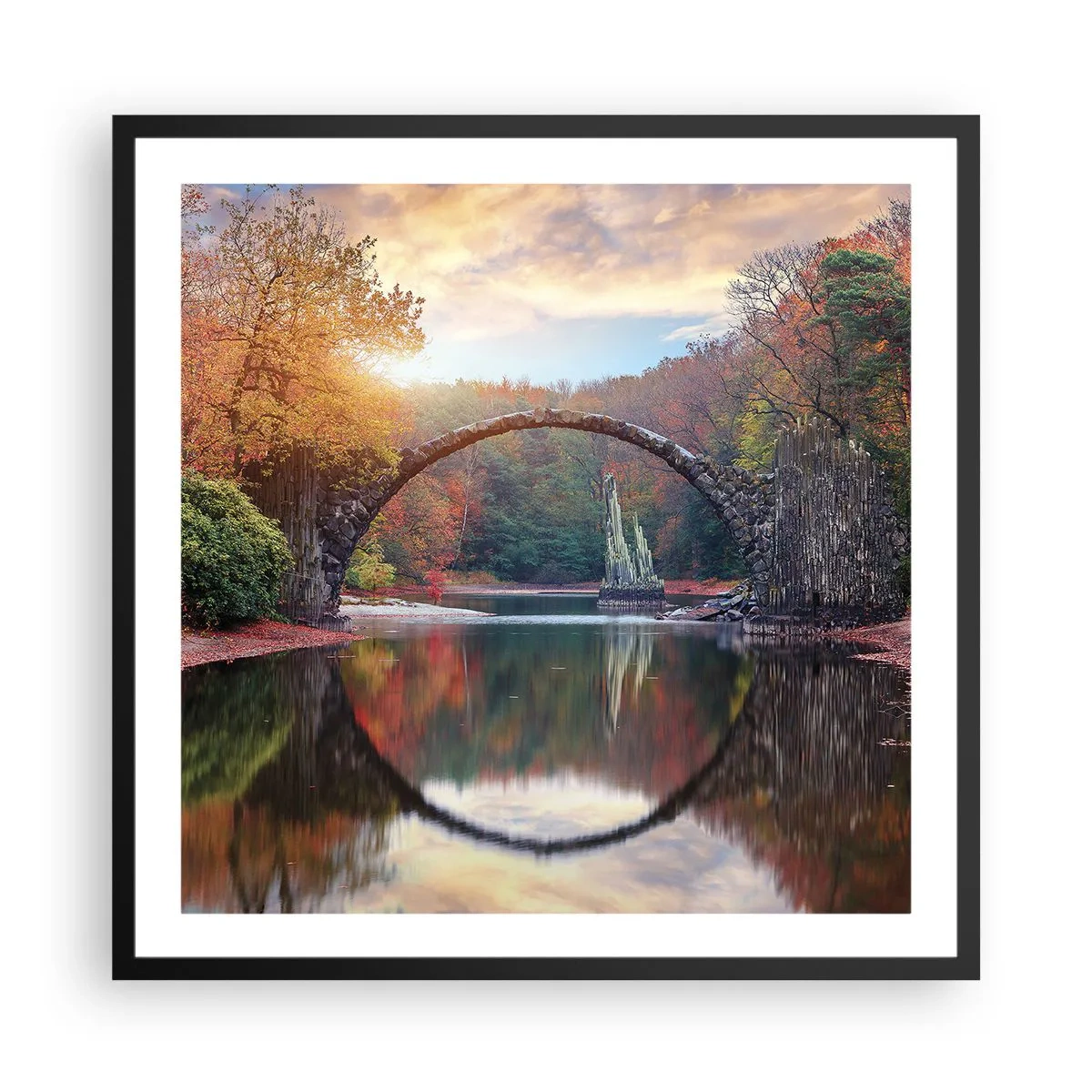 Affiche dans un cadre noir - Poster - De l'autre cote du miroir - 60x60 cm