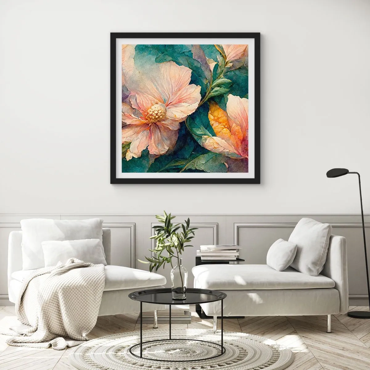 Affiche dans un cadre noir - Poster - Uniquement de la subtilité - 50x50 cm