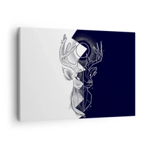 Impression sur toile - Image sur toile - Géométrie et nature dans une composition symbolique - 70x50cm - La lutte et l'unité des contraires - Décoration murale moderne pour le salon et la chambre ARTTOR