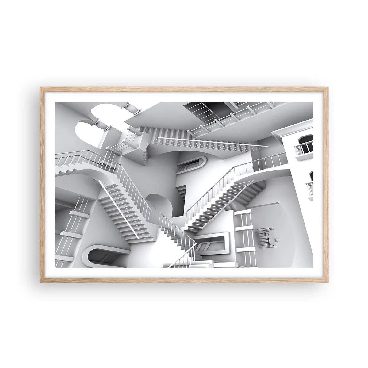 Affiche dans un chêne clair - Poster - Paradoxes spatiaux - 91x61 cm