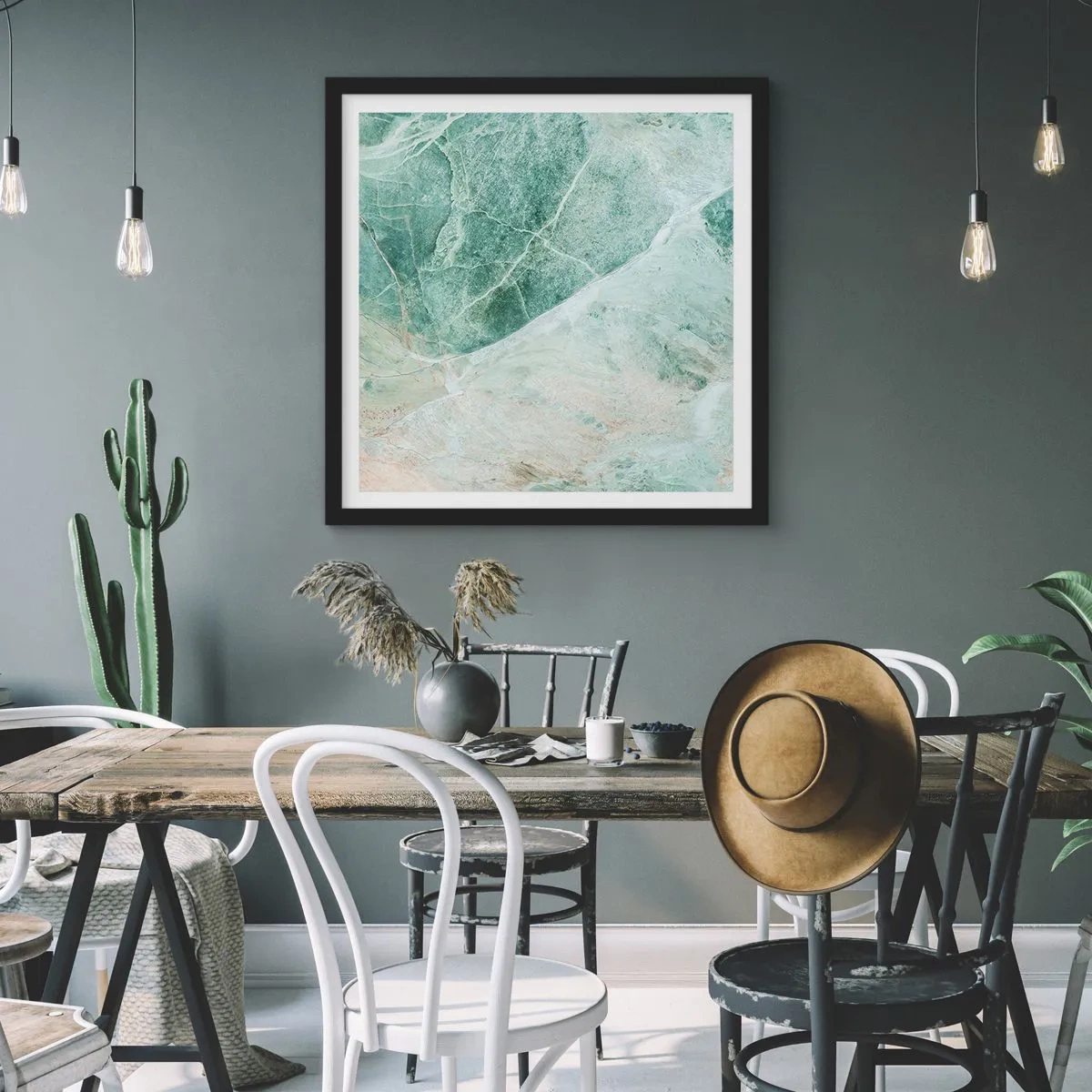 Affiche dans un cadre noir - Poster - La noble froideur de la pierre - 60x60 cm