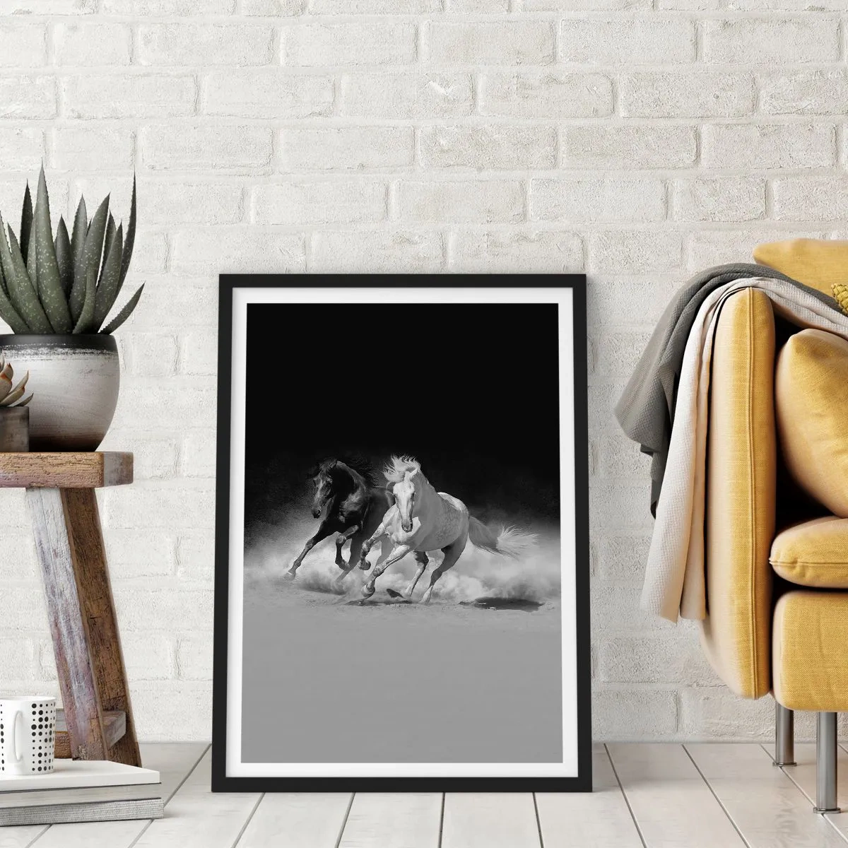 Affiche dans un cadre noir - Poster - Galop de la liberté - 61x91 cm