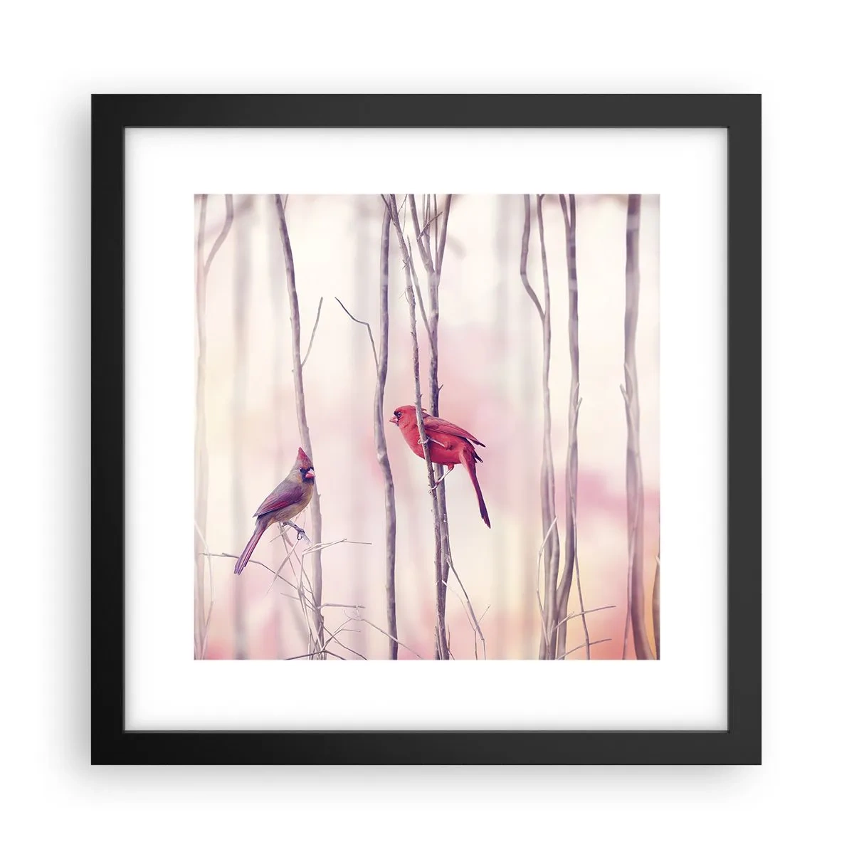Affiche dans un cadre noir - Poster - Conte de la forêt rose - 30x30 cm