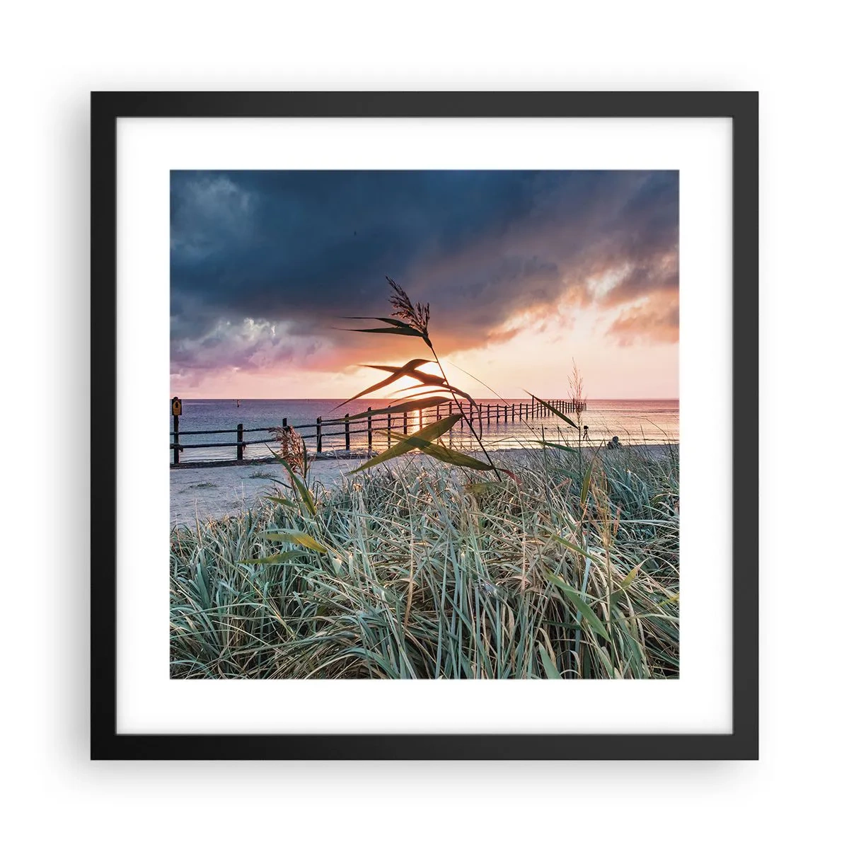 Affiche dans un cadre noir - Poster - Ça ne passe pas avec le vent - 40x40 cm