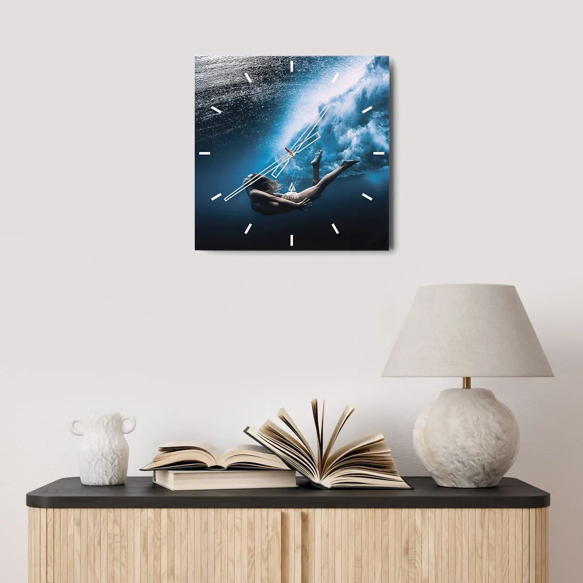 Horloge murale - Pendule murale - Sirène moderne - 40x40 cm