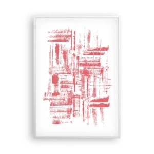Affiche dans un cadre blanc - Poster - La ville rouge - 70x100 cm