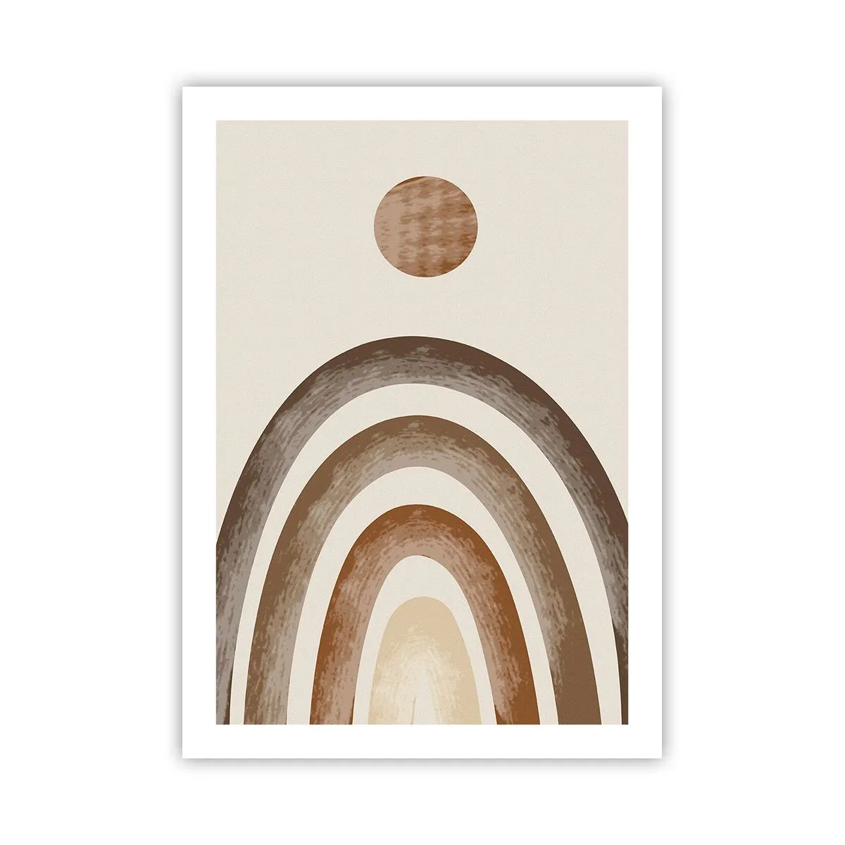 Affiche - Poster - Motif abstrait d'arches et de soleil dans des tons terreux - 50x70cm - Dans une galaxie lointaine - Décoration murale moderne pour le salon et la chambre ARTTOR