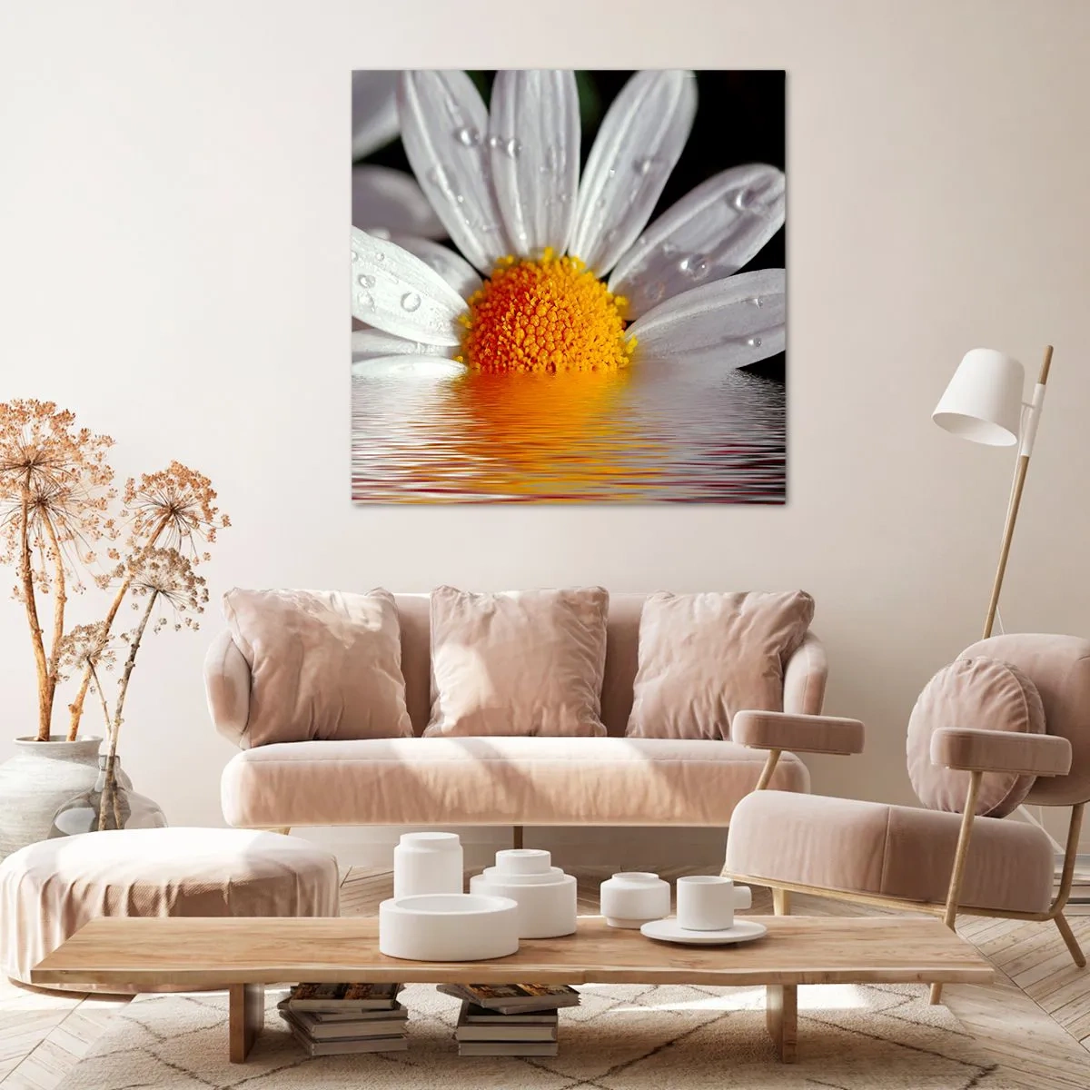 Impression sur toile - Image sur toile - Le soleil levant des marguerites - 40x40 cm