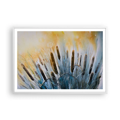 Affiche dans un cadre blanc - Poster - Fraicheur de l'eau, chaleur du soleil - 100x70 cm