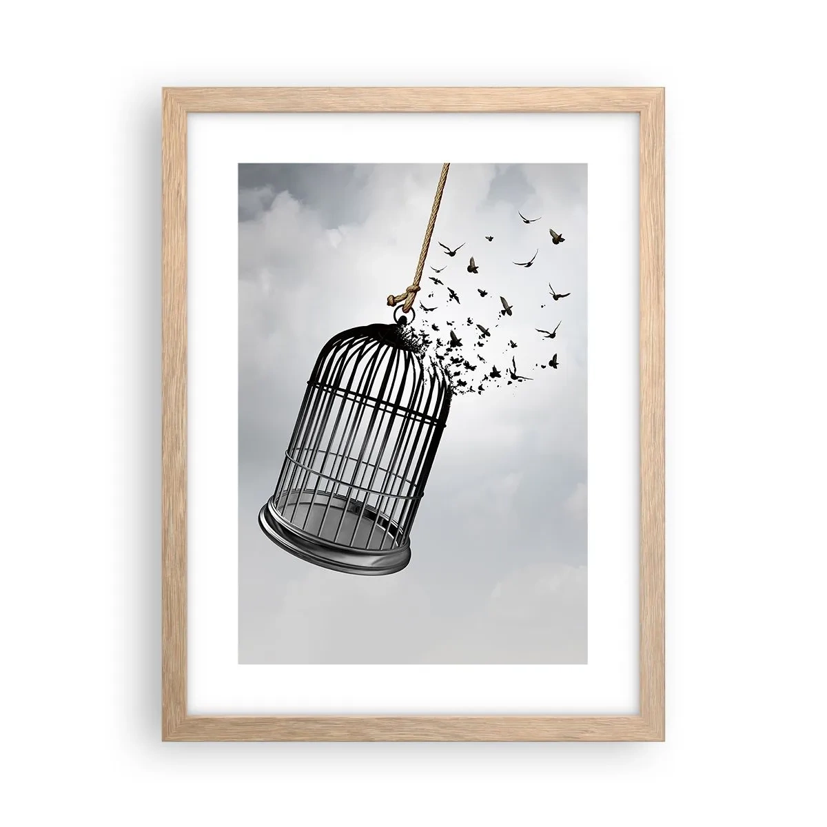 Affiche dans un chêne clair - Poster - Foie...Espoir...Liberté! - 30x40 cm
