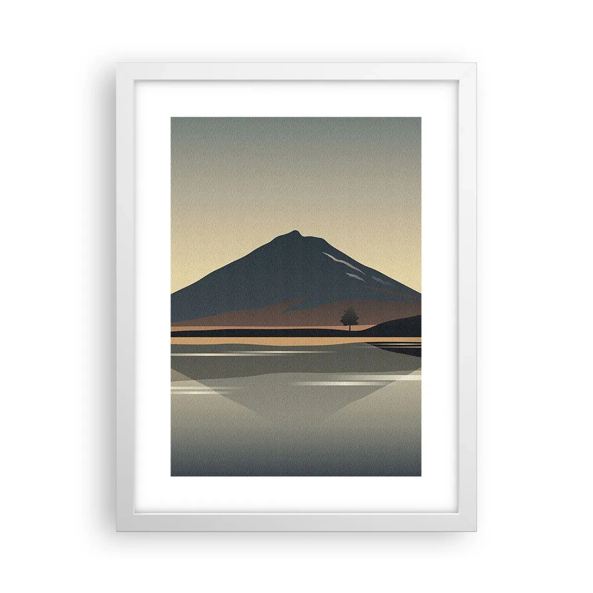 Affiche dans un cadre blanc - Poster - Reflet de miroir - 30x40 cm