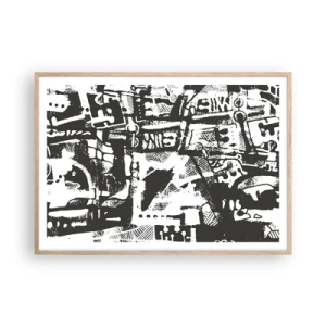 Affiche dans un chêne clair - Poster - Ordre ou chaos? - 100x70 cm