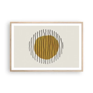 Affiche dans un chêne clair - Poster - Abstraction tremblante de chaleur - 91x61 cm