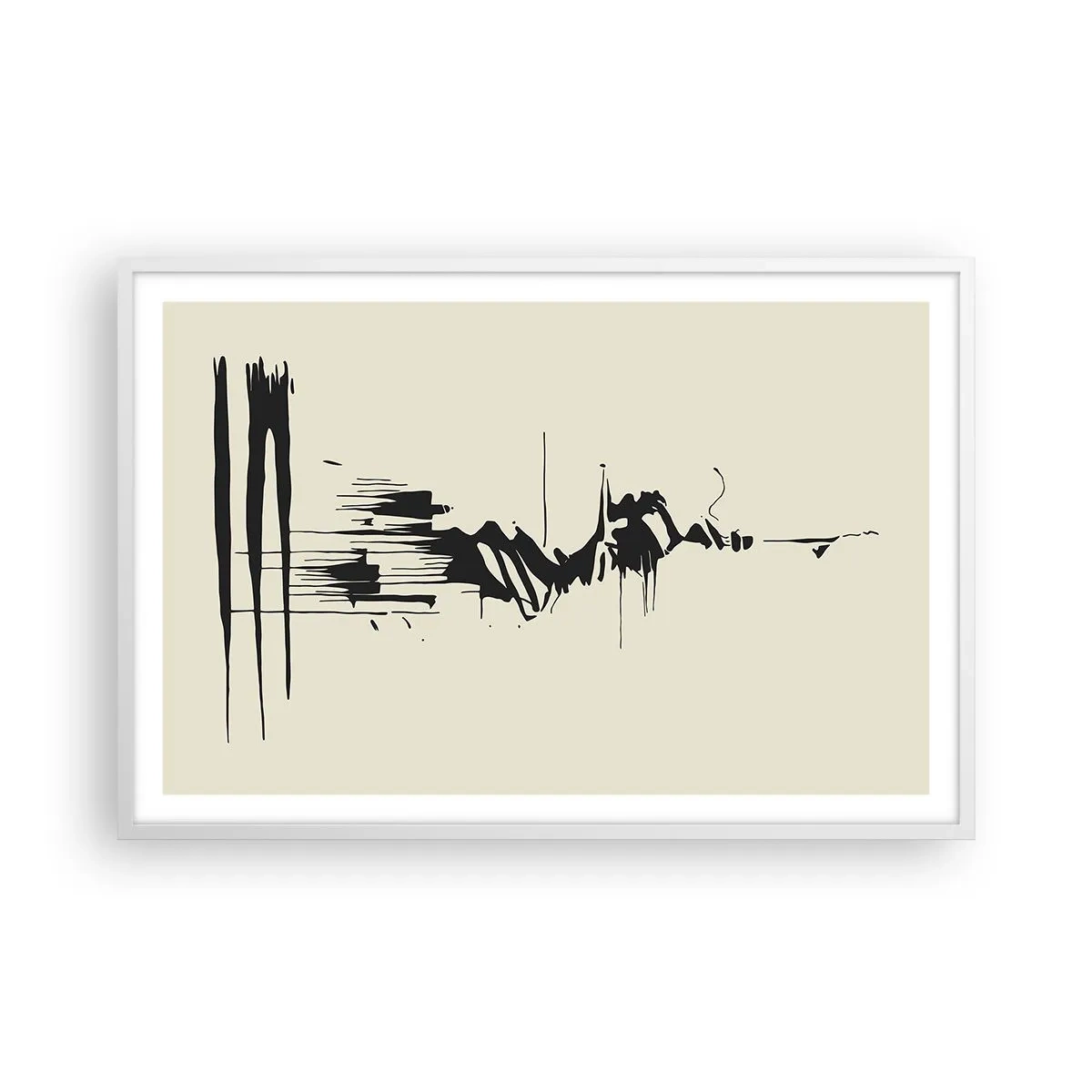 Affiche dans un cadre blanc - Poster - Abstraction hâtive - 91x61 cm