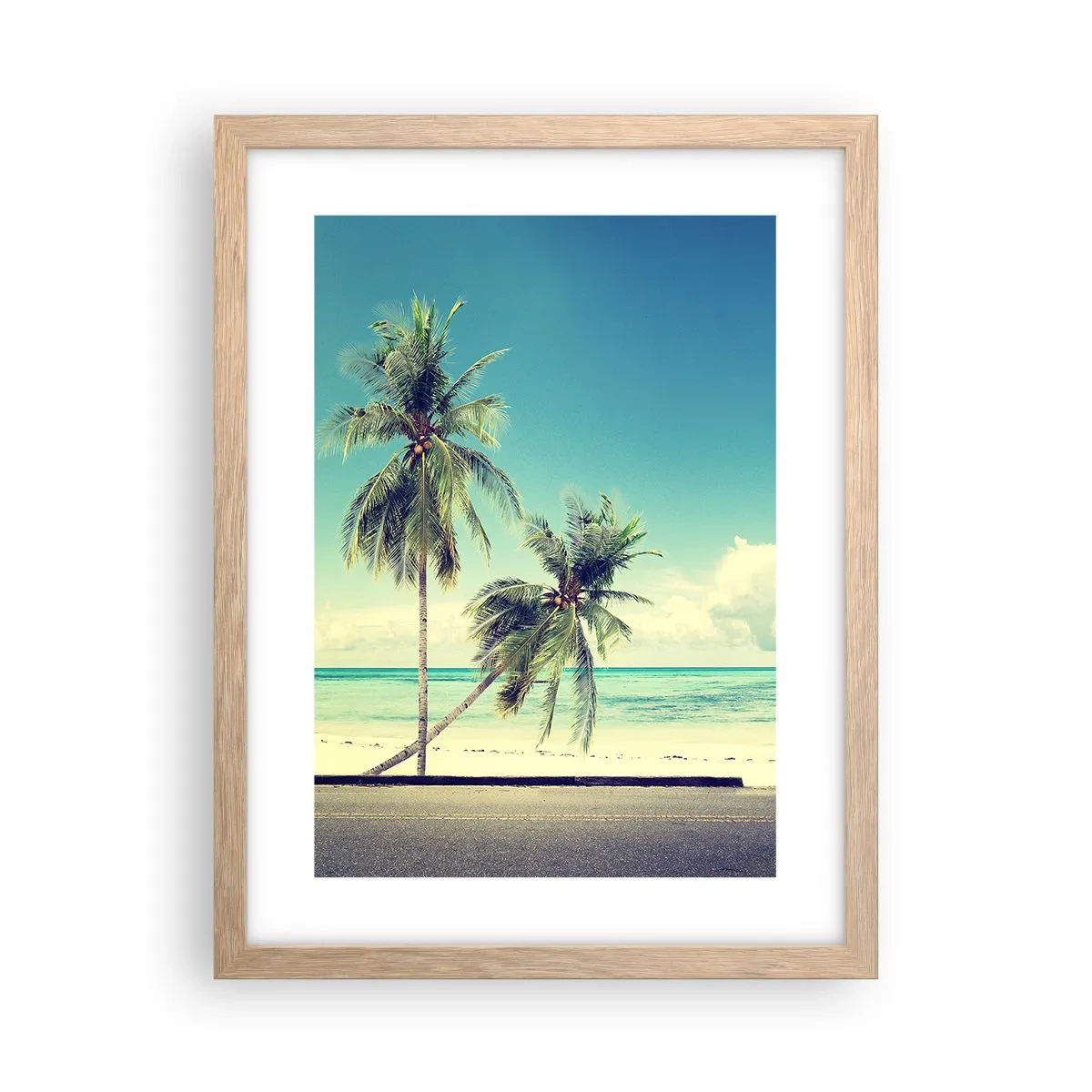 Affiche dans un chêne clair - Poster - Il est temps de commencer les vacances - 30x40 cm