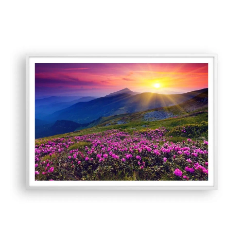 Affiche dans un cadre blanc - Poster - … Et autour, ça sent le pin des montagnes et l'odeur de la prairie - 100x70 cm