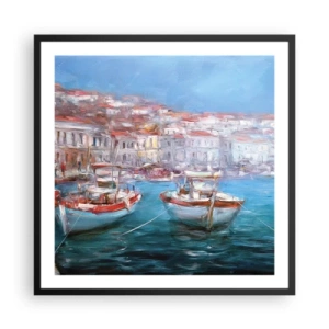 Affiche dans un cadre noir - Poster - Baie italienne - 60x60 cm