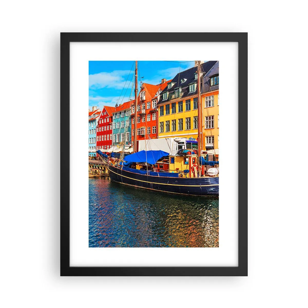 Affiche dans un cadre noir - Poster - Quai joyeux - 30x40 cm