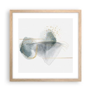 Affiche dans un chêne clair - Poster - À propos de la relation entre le gris et l'or - 40x40 cm