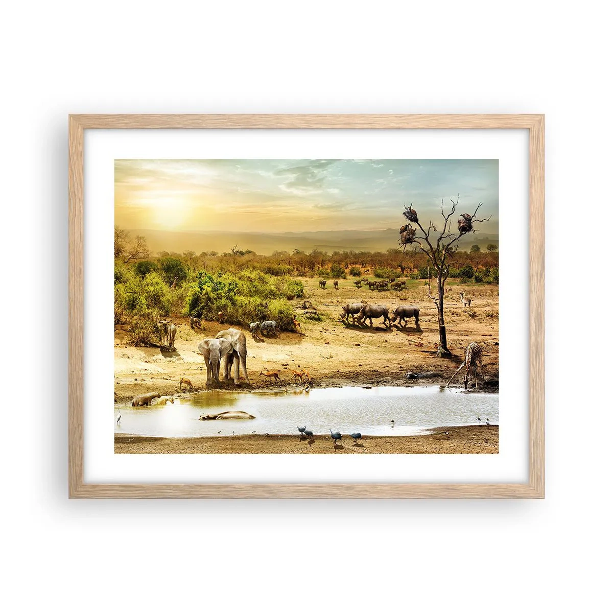 Affiche dans un chêne clair - Poster - "Et d'Eden coulait une rivière..." - 50x40 cm