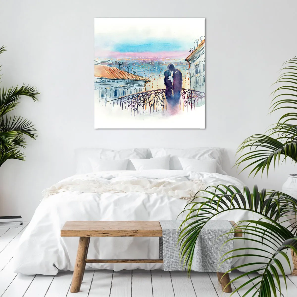 Impression sur toile - Image sur toile - Amoureux de Paris - 50x50 cm