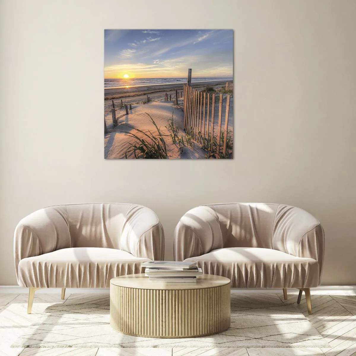Impression sur verre - Image sur verre - Ombre et brillance du vent - 40x40 cm