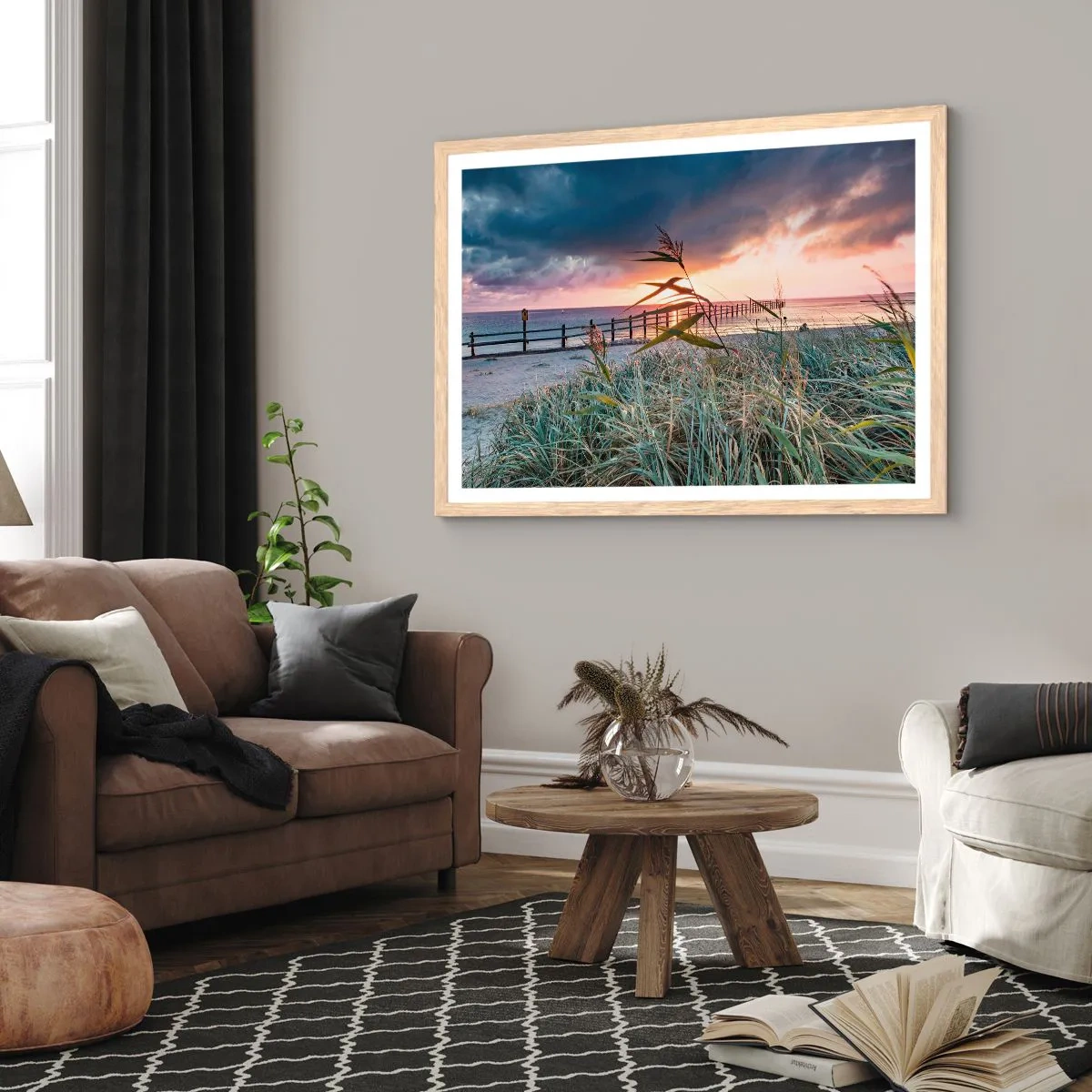 Affiche dans un chêne clair - Poster - Ça ne passe pas avec le vent - 100x70 cm