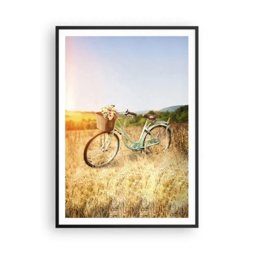 Affiche dans un cadre noir - Poster - Je vais rester un petit moment - 70x100 cm