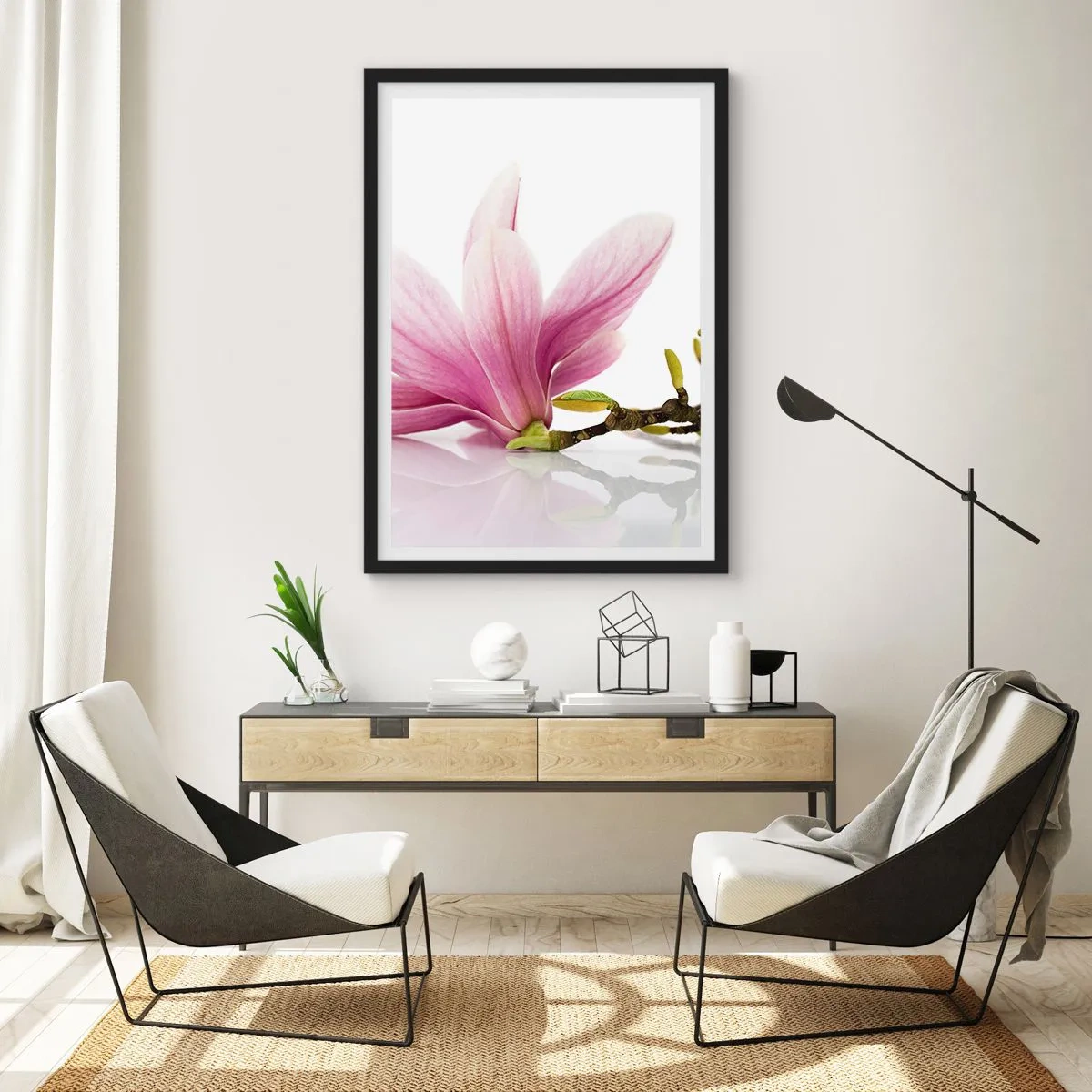 Affiche dans un cadre noir - Poster - Délicat comme une brise de printemps - 40x50 cm