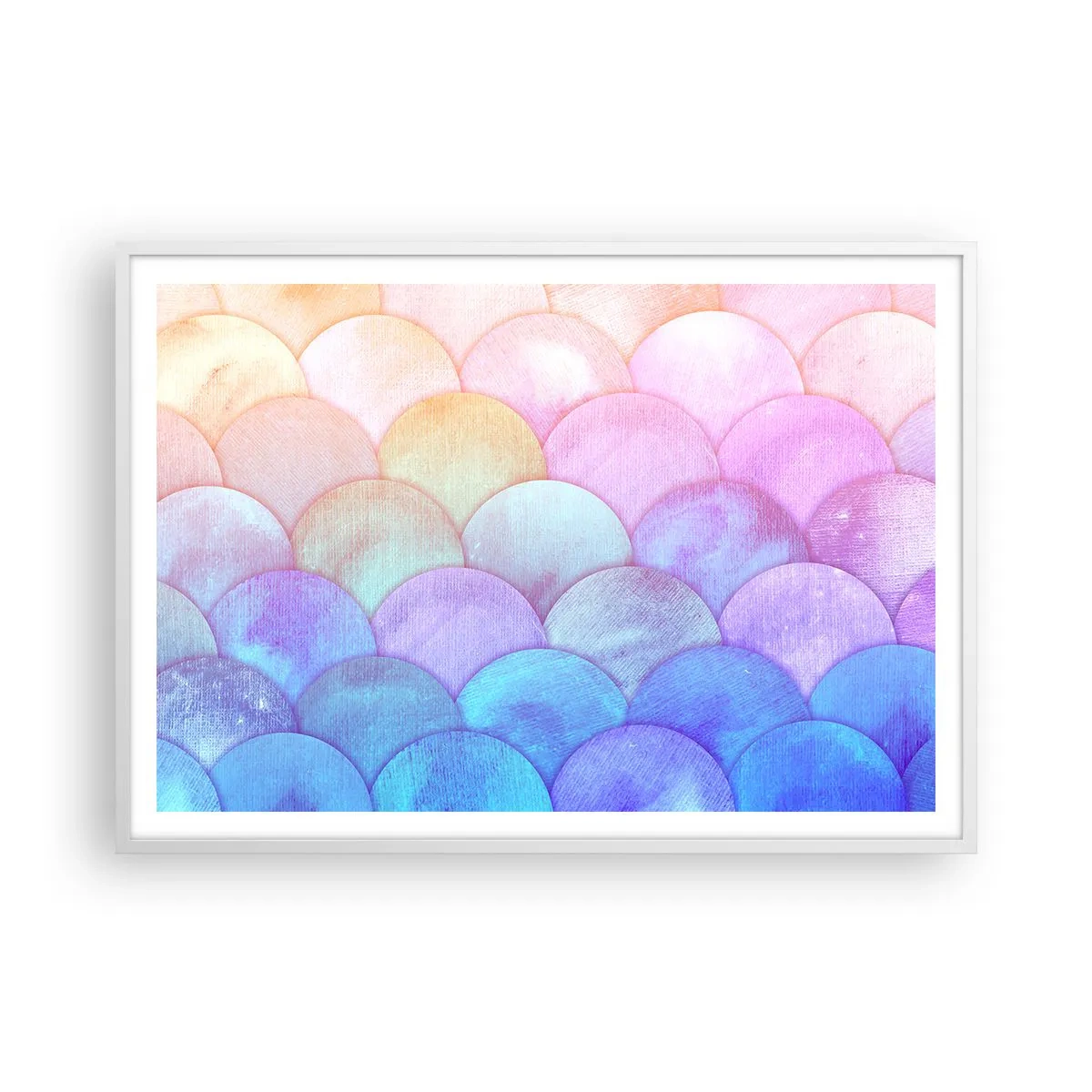 Affiche dans un cadre blanc - Poster - Écailles de perles - 100x70 cm