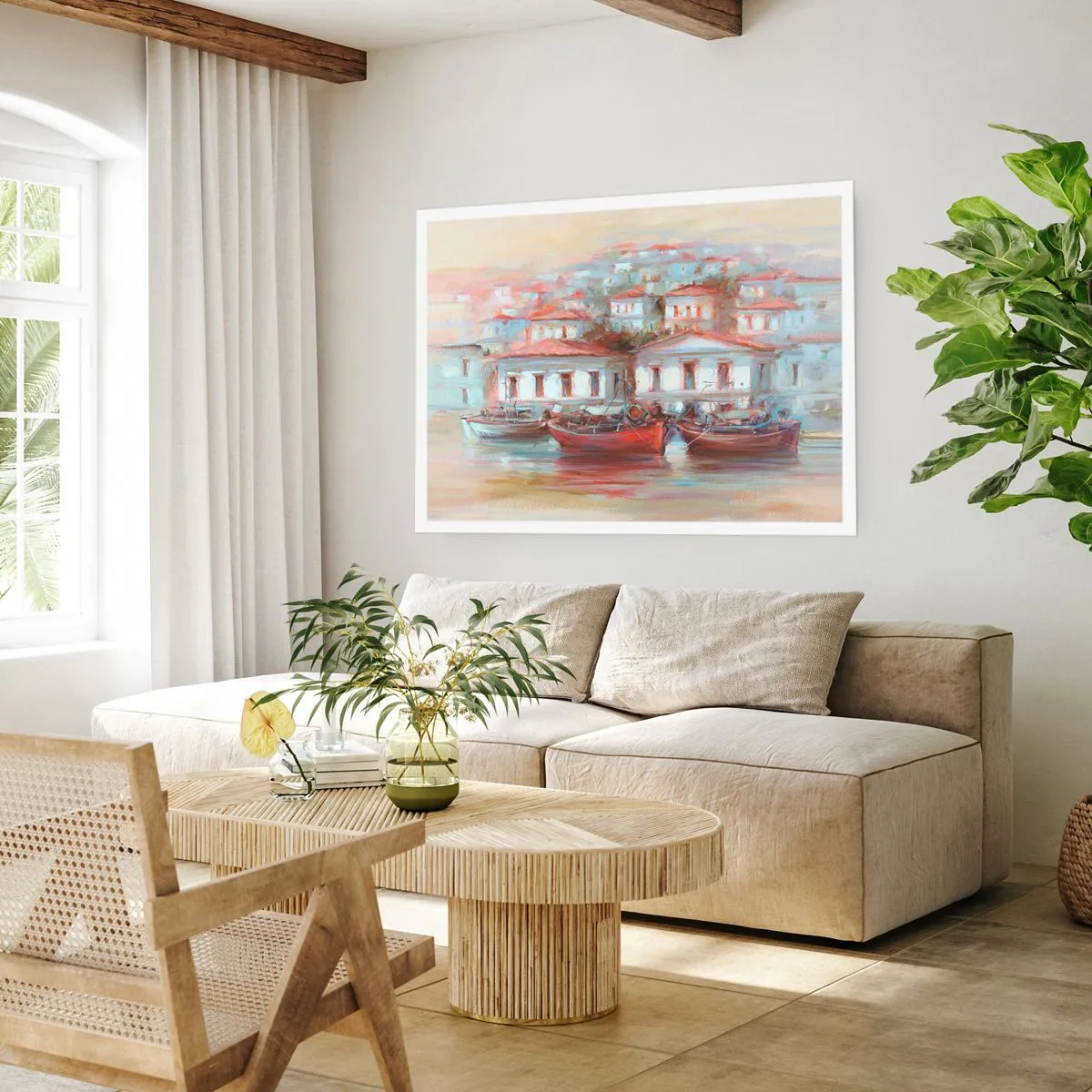 Affiche - Poster - Petite ville heureuse - 40x30 cm