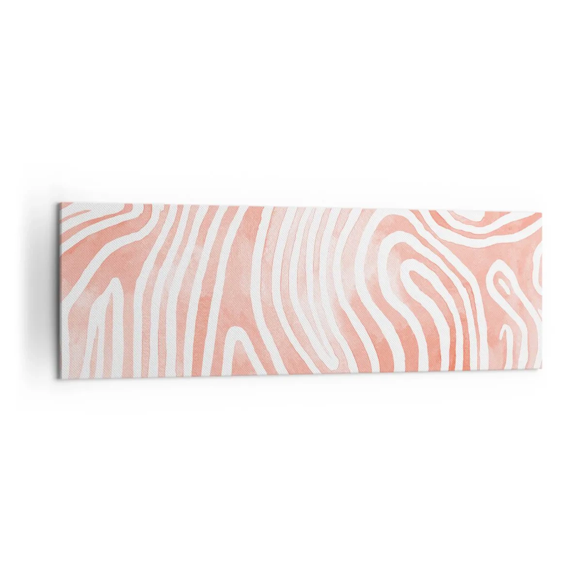 Impression sur toile - Image sur toile - Motif abstrait dans les tons de rose et de blanc - 160x50cm - Dans le labyrinthe de corail - Décoration murale moderne pour le salon et la chambre ARTTOR