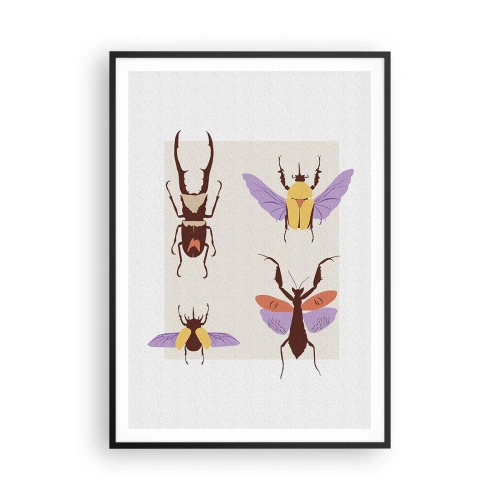 Affiche dans un cadre noir - Poster - Le monde des insectes - 70x100 cm