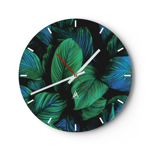 Horloge murale - Pendule murale - Dans la foule verte - 40x40 cm