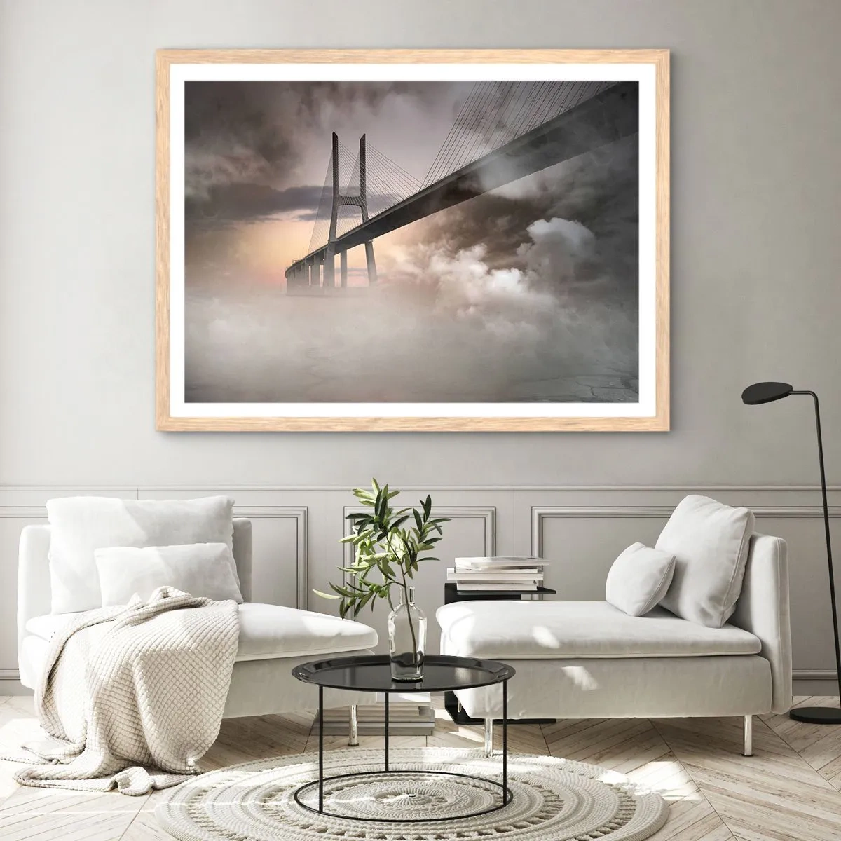 Affiche dans un chêne clair - Poster - Sur la rivière qui n'existe pas - 100x70 cm