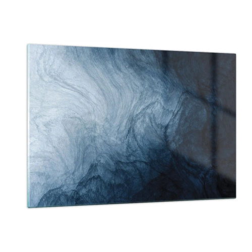 Impression sur verre - Image sur verre - Profondeur abstraite dans les tons de bleu marine et de gris - 120x80cm - Atteindre en profondeur - Décoration murale moderne pour le salon et la chambre ARTTOR