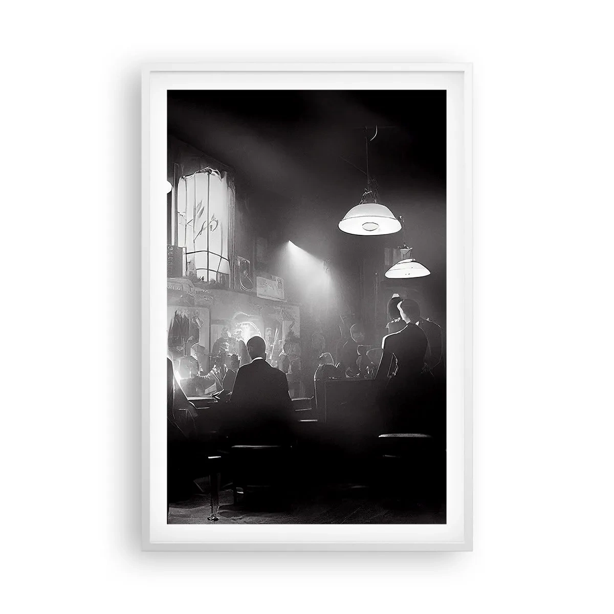 Affiche dans un cadre blanc - Poster - Dans une ambiance jazz - 61x91 cm