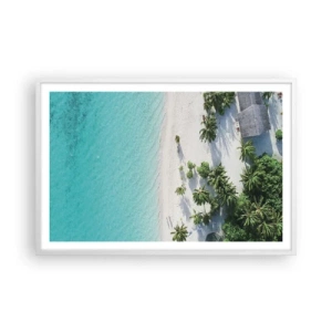 Affiche dans un cadre blanc - Poster - Vacances au paradis - 91x61 cm