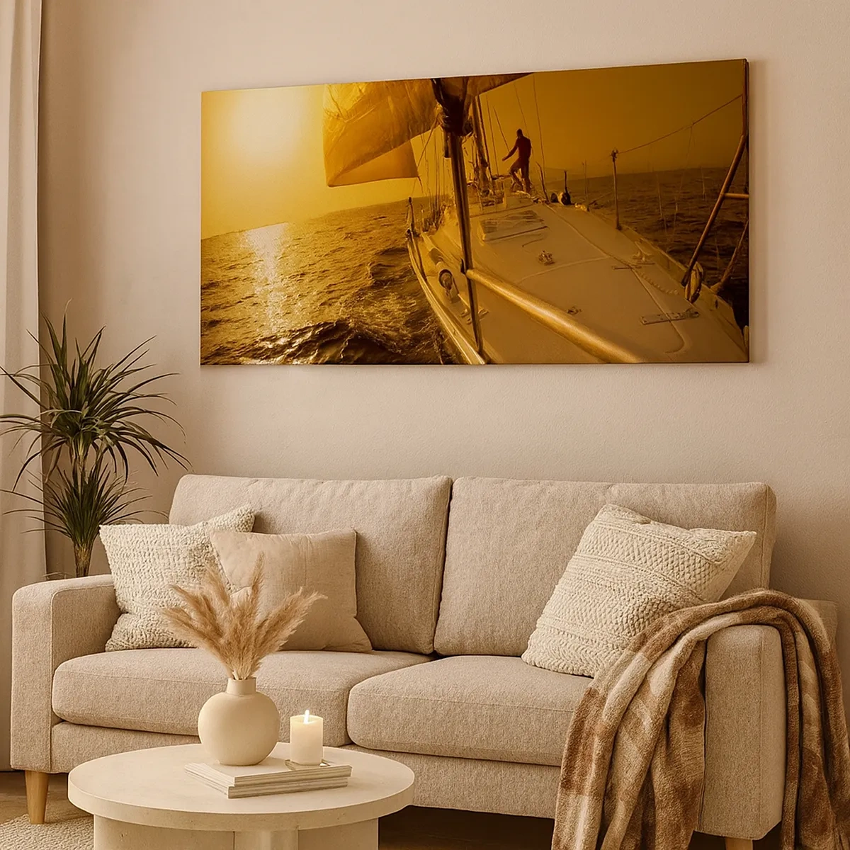 Impression sur toile - Image sur toile - Une soirée en por après une journée haute en couleurs - 30x30 cm